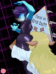 1boy 1boy1girl ?! ass ass_focus ass_worship big_ass big_butt blue_hair blue_skin butt_focus butt_worship deltarune face_in_ass fat_ass fat_butt female female_anthro femboy femboy_on_female fully_clothed furry huge_ass huge_butt kris_(deltarune) male male/female male_human male_human/female_anthro meme meme_reference noelle_holiday red_eyes reindeer reindeer_antlers shocked shocked_expression smutstrut surprised surprised_expression sweat sweating text thick_ass thick_butt third-party_edit undertale_(series) worship