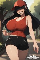 1girls ai_generated aiumbra goth goth_girl grin hair_over_eyes high_resolution highres horny huge_ass huge_breasts large_breasts naughty_face self_upload smile smug stable_diffusion thick_thighs zanna_(aiumbra)