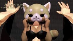 16:9 3d aggressive_retsuko aggretsuko ailurid anthro big_breasts blender_(software) breast_play breasts clothing duo female first_person_view human humanoid male male/female mammal mature_female paizuri pov_hands pov_titfuck red_panda retsuko's_mother s1m0n sanrio sex titjob topwear widescreen