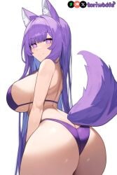 1girls ai_generated ass big_breasts bikini breasts curvy cute dog_ears dog_girl doggirl female female_focus female_human female_only highres hips huge_boobs huge_breasts kemonomimi light_skin light_skinned_female long_hair patreon_username petgirl petite purple_ears purple_eyes purple_hair purple_tail thick_thighs thighs tori toriwoofs watermark wavy_hair white_skin white_skinned_female wide_hips wolf_ears