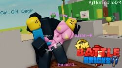 1boy 1girls 3d areolae battler_(tbb) breasts casual_dummy_(tbb) discord_tag english_text kora_x moaning nipples onomatopoeia penis pussy roblox roblox_game robloxian rule_63 tagme text the_battle_bricks vaginal_penetration