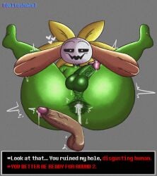 2boys big_ass big_butt big_penis cum cum_in_ass deltashake dialogue dialogue_box flowey_the_flower flowey_with_nothing_else_but_a_massive_ass male male_only penis penis_in_ass plant tagme text undertale undertale_(series)