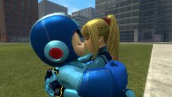 1boy 1girls 3d big_arms blonde_hair breast_press capcom couple embrace hd hug hugging humanoid kissing making_out manhunt67 mature_female mega_man mega_man(classic) mega_man_(character) metroid milf nintendo older_female ponytail robot robot_boy romantic samus_aran sfm skin_tight super_smash_bros. tied_hair younger_male zero_suit zero_suit_samus