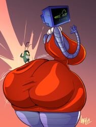 1boy 1boy1girl 1girls 2024 2024s anthro ass ass_in_dress ass_slap big_ass big_breasts big_butt bottom_heavy breasts bubble_butt butt clothing copepod dat_ass dat_butt dress dumptruck_ass fat_ass fat_butt female huge_ass huge_butt husband_and_wife jaeh jaehthebird karen_plankton large_ass large_butt looking_back male massive_ass massive_butt necklace pearl_necklace plankton_(species) red_dress robot robot_girl sheldon_j._plankton size_difference slapping_ass spongebob_squarepants thick_ass thick_butt thick_thighs tv_head wide_hips