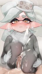 +_+ 1girls alternate_version_available between_breasts blush breasts censored censored_penis cum cumshot cute earrings gloves grey_hair grey_sweater hat hi_res high_resolution highres hizake inkling jewelry kashu_(hizake) large_breasts light-skinned_female light_skin long_sleeves marie_(splatoon) mole mole_under_eye mosaic_censoring paizuri pale_skin parted_bangs penis_between_breasts pointy_ears scarf short_hair splatoon splatoon_(series) splatoon_3 sweater tentacle_hair titjob unusual_pupils wet wet_clothes white_gloves white_headwear white_scarf yellow_eyes