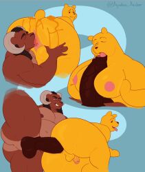 2boys anal anal_sex anthro anthro_only apollosardor big_ass big_chest big_dick big_moobs big_penis chubby chubby_male furry gay gay_paizuri gay_sex horns huge_cock licking_penis literature male/male male_only male_paizuri moobs paizuri pooh_bear public_domain rimming rimming_male umber_(apollosardor) uncut uncut_penis veiny_penis winnie_the_pooh_(franchise)