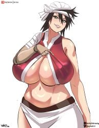 1girls big_breasts bleach breasts busty curvaceous curvy curvy_body curvy_female curvy_figure delta26 female green_eyes huge_breasts kukaku_shiba large_breasts voluptuous