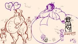 belly big_breasts chubby fat fat_ass filia_(skullgirls) jspeach7 nipples painwheel ready_to_pop skullgirls