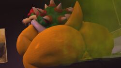 1boy 3d ass big_ass big_butt bowser chubby facesitting fart fat koopa male male/male male_only maledom mario_(series) mrrainbow nintendo source_filmmaker tagme