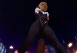 1boy 1girls 2d ai_generated big_penis black_cock black_male black_penis blackedgens blonde_hair blue_eyes bodysuit breasts canon_couple dark-skinned_male dark_skin erection female female_focus gwen_stacy hetero high_resolution highres interracial kairuhentai_(ai_style) kairunoburogu_(ai_style) light-skinned_female light_skin male male/female marvel penis spider-gwen spider-man:_across_the_spider-verse spider-man:_into_the_spider-verse spider-man_(series) straight superheroine very_high_resolution wide_hips