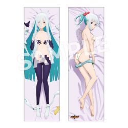 artist_request ass barefoot breasts copyright_name cygames dakimakura_(medium) feet female female_only from_above full_body light-skinned_female light_skin long_hair looking_at_viewer lulu_(bang_bravern) lying multiple_views no_visible_genitalia official_art on_back ponytail sample_watermark small_breasts swimsuit watermark yuuki_bakuhatsu_bang_bravern