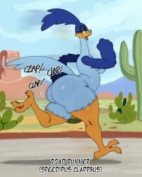 anthro ass avian big_ass breasts english_text female female_focus female_only furry huge_ass looney_tunes road_runner_(looney_tunes) rule_63 sssonic2 text warner_brothers