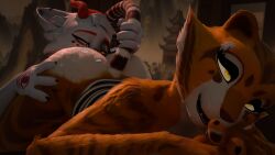 16:9 anthro chimera cunnilingus dreamworks duo felid female glowing glowing_eyes hi_res humanoid kung_fu_panda male male/female mammal master_tigress oral pantherine pussy sex tail tail_grab tiger vaginal_penetration wick_(wicust) wicust widescreen