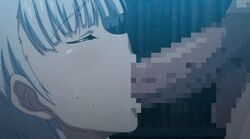 2girls animated blue_eyes censored fellatio female futa_on_female futanari intersex mosaic_censoring multiple_girls oral pandra penis saliva shirley_(shiro)_white straight sweat tongue twitching