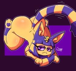 1girls animal_crossing ankha ankha_(animal_crossing) big_ass big_butt big_thighs blue_hair cat_ears cat_tail catgirl chuyy completely_nude completely_nude_female curvaceous curvaceous_female curvaceous_figure curvy curvy_figure curvy_hips female female_focus female_only full_body furry furry_female furry_only looking_at_viewer naked naked_female nintendo nude nude_female short_hair solo solo_female yellow_fur