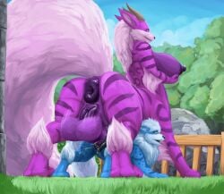 absurd_res animal_genitalia animal_vulva anthro anus arcanine ass balls big_balls big_breasts bodily_fluids breasts canid canine canine_genitalia canine_vulva dessert doughnut duo female feral food full-package_futa fur futanari generation_1_pokemon genital_fluids genitals hair herm hi_res huge_balls huge_breasts hyper hyper_balls hyper_genitalia intersex intersex/intersex kittykage kraven_lupei mammal nintendo nipples nude open_mouth pastry penetration pokemon pokemon_(species) pokemon_taur puffy_anus purplecat sex shiny_pokemon size_difference tail taur taurification taurified vulva