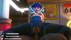 1girls 3d alien blizzard_entertainment cowgirl_position female helmet juno_(overwatch) male martian moans mrludus overwatch pussy suit tagme vaginal_penetration vaginal_sex video