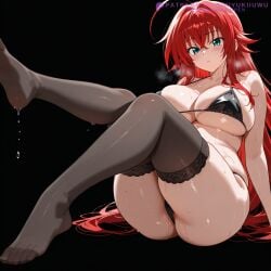 1girls ai_assisted ai_generated big_ass big_breasts blue_eyes curvy curvy_figure female high_school_dxd red_hair rias_gremory thick_ass thick_thighs thighhighs thighs wet wet_body wet_pussy