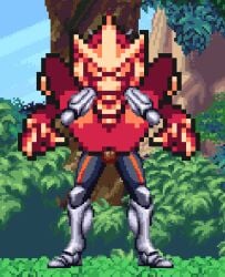 accurate_art_style brider_(voltage_fighter_gowcaizer) crossover full_nelson full_nelson_(legs_held) gravity_circuit indie_game jalen_et kai_(gravity_circuit) m.u.g.e.n male male/male nelson_pose pixel_animation pixel_art robot_humanoid snk trait_connection voltage_fighter_gowcaizer