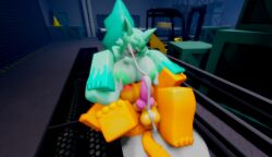 3d anthro breasts catte_(kaiju_paradise) consensual cum cum_leaking cum_on_face cumshot cunnilingus ejaculation face_sitting feizao_(kaiju_paradise) female furry futanari green_breasts green_nipples happy_expression kaiju_paradise lactation orange_breasts pink_nipples pink_pussy ravenuwu roblox roblox_game self_upload tagme