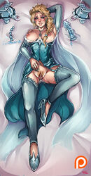 1girls after_sex armpit blonde blonde_hair blush breasts breasts_out cape dildo disney disney_princess earrings elsa_(frozen) feet female frozen_(film) garter_straps high_heels jewelry kachima large_breasts legwear long_hair nail_polish necklace nipples pubic_hair pussy pussy_juice queen royal royalty shoes straps teeth thighhighs vagina wet_pussy