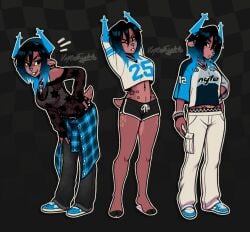 2025 antlers ass black_hair december_holiday deer_ears deer_tail deltarune dess_holiday different_clothes different_poses digital_media_(artwork) doodle meme reference_sheet sheet short_hair snout suggestive suggestive_look tail vaporeight