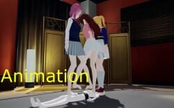 1boy 2.5_jigen_no_ririsa 3d 3girls amano_ririsa barefoot blonde_hair brown_hair feet feet_up female foot_fetish foot_focus hoshino_ruby kanojo_okarishimasu long_hair male miniskirt mitotrample mizuhara_chizuru mmd oshi_no_ko pink_hair school_uniform short_hair stomp stomped stomping tagme trample trampling video white_hair