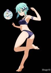 1girls 2d 2d_(artwork) 2d_artwork ankles arm_up armband armpit armpit_crease armpit_peek armpits ass ass_cleavage ass_crack bare_armpits bare_belly bare_calves bare_chest bare_hands bare_hips bare_knees bare_legs bare_midriff bare_navel bare_shoulders bare_soles bare_thighs barefoot bikini bikini_bottom bikini_only bikini_top black_bikini black_bikini_bottom black_bikini_top black_string_bikini black_swimsuit black_swimwear breasts calves closed_mouth_smile collarbone digital digital_art digital_drawing digital_drawing_(artwork) digital_media digital_media_(artwork) elbows exposed_armpits exposed_arms exposed_belly exposed_chest exposed_hips exposed_legs exposed_midriff exposed_navel exposed_shoulders exposed_skin exposed_thighs exposed_toes eye_closed feet female female_focus female_only fingernails fingers full_body green-eyed_female green_eyes groin hair_between_eyes hair_ribbon hair_tie hairless_armpits halterneck hand_up high_resolution highres jumping knees lean_figure legs looking_at_viewer medium_breasts midriff narrow_waist one_eye_closed one_eye_open petite petite_body petite_breasts petite_female petite_tits ribbon shaved_armpits short_hair shoulders shugo19 simple_background sinon slender_body slender_waist slim_waist smile smiley_face smiling smiling_at_viewer smirk soles solo string_bikini swimsuit swimwear sword_art_online thighs toes turquoise-haired_female turquoise_eyebrows turquoise_hair wink winking winking_at_viewer winking_eye