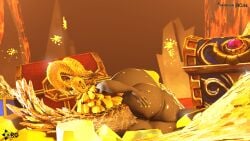3d breasts elder_dragon female gold huge_ass huge_breasts kulve_taroth monster_hunter rgtdwtbr solo source_filmmaker wyvern