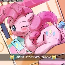 ! 2018 anal anal_masturbation anal_sex animal_genitalia animal_pussy anus ass bed bedroom blue_eyes blush caption cellphone cutie_mark dildo dock earth_pony english_text equine equine_pussy eyebrows eyelashes female feral floppy_ears friendship_is_magic grin holding_object hooves horse inside looking_back lumineko lying mammal masturbation mirror my_little_pony nude one_eye_closed penetration phone pillow pinkie_pie_(mlp) pony puffy_anus pussy raised_tail reflection selfie sex_toy signature silly smile snapchat solo teeth text underhoof wink