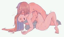 2girls arched_back arm_around_partner blonde_hair blush breast_grab breasts butt_crack closed_eyes color completely_nude delicious_in_dungeon dungeon_meshi ear_blush elf_ears elf_female english_text erect_nipples eyebrows_visible_through_hair falin_touden fanon_couple female female_only female_torso finger_fuck fingering fingering_partner full-face_blush half-elf hand_on_another's_head kissing kissing_neck lighting long_hair looking_pleasured marcille_donato moaning motion_lines nipples pointy_ears pussy reaipepsiman remake romantic romantic_couple side_view sideass small_breasts sweat trembling visible_breath vulva_handjob white_background yuri