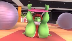 1girls 3d animated barefoot big_ass big_butt booty_shorts exercise female glasses goblin goblin_female gym hotpants shorts shortstack solo sound_effects tagme tank_top thick_ass thick_thighs tradelt video yoga yoga_mat