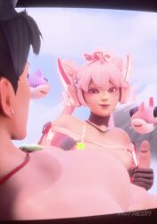 1boy 1girls 3d absurd_res animated bare_shoulders blizzard_entertainment clothed_female cum_in_bottle cum_in_container dokiwatch drinking drinking_cum gloved_handjob gloves handjob heart_of_hope_juno jdv juno_(overwatch) light-skinned_female light-skinned_male light_skin looking_at_partner nude nude_male overwatch overwatch_2 pink_hair red_eyes shorter_than_30_seconds shorter_than_one_minute sound video wuyang