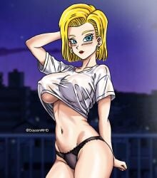 1girls android_18 daysonmhd dragon_ball dragon_ball_z female solo solo_female tagme