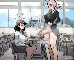 2futas bulge exhibitionism futanari lewdua school_uniform