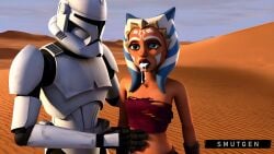 ahsoka_tano ai_generated alien_girl bruised captured clone_trooper clone_wars cum cum_in_mouth defeated_heroine dripping_cum implied_rape orange_skin rape smutgen star_wars tatooine togruta torn_clothes torn_clothing