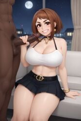 1boy 1girls ai_generated big_ass big_breasts big_penis black_body black_penis bob_cut brown_eyes brown_hair cheating cheating_girlfriend cheating_wife dark-skinned_male dark_skin female handjob interracial light-skinned_female light_skin medium_hair muscular_male my_hero_academia netorare ntr ochako_uraraka radnsad short_hair short_skirt sidelocks skirt smirk smirking smirking_at_viewer straight tank_top thick_thighs uraraka_ochako