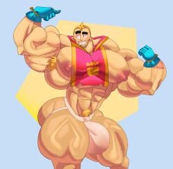 bara big_muscles brawl_stars gay grom_(brawl_stars) hyper_muscles jockstrap muscular_male underwear