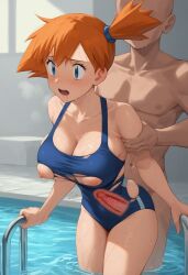 1boy 1boy1girl 1girl1boy 1girls 2024 2024s 2d 2d_(artwork) ai_generated blue_eyes blush breasts creatures_(company) female female game_freak gym_leader half_naked half_nude hetero_sex heterosexual human human_female human_male human_only kasumi_(pokemon) light-skinned_female light-skinned_male light_skin male nai_diffusion nintendo nipples orange_hair pokemon pokemon_rgby pool ripped_clothing ripped_clothing sex short_hair side_ponytail stable_diffusion straight swimsuit video_game_character video_games water x-ray