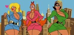 aged_up big_boobs big_breasts blossom_(powerpuff_girls) bubbles_(powerpuff_girls) buttercup_(powerpuff_girls) cartoon_network curvaceous curvy curvy_figure female hourglass_figure mature mature_female mature_woman older_version powerpuff_girls samperez sara_bellum tagme twitter_link wide_hips