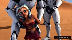 ahsoka_tano ai_generated alien_girl bound bruised captured clone_trooper clone_wars defeated_heroine gangbang implied_rape multiple_males orange_skin rape smutgen star_wars tatooine togruta torn_clothes torn_clothing