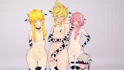 4boys androgynous astolfo_(fate) bridget cloud_strife cow_ears cow_horns cowbell crossdressing fate_(series) femboy femboy_focus feminine_male final_fantasy_vii girly guilty_gear male_only nier:_automata otoko_no_ko soiacalmanienti teenager yorha_9s