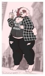 bbw big_breasts breasts fatfurfoof female furry huge_breasts mexifurfoof overweight tagme thick_thighs wide_hips