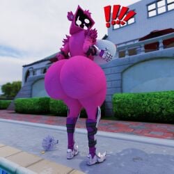 3d 3d_model 3d_render ass_expansion big_ass big_breasts breast_expansion breasts bubble_butt cleavage female fortnite furry huge_ass huge_breasts nipples notsafeforgek raven_team_leader tagme thick_thighs wide_hips