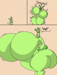 !!! 1girls anthro anthro_on_anthro anthro_only ass ass big_ass big_butt breasts breasts_bigger_than_head breasts_out bunny comic critters_(poppy_playtime) dialogue domestic_rabbit female female female_only furry_only green_body green_fur green_skin hoppy_hopscotch hoppy_hopscotch_(poppy_playtime) hyper hyper_breasts no_humans poppy_playtime poppy_playtime_(chapter_3) rabbit sex sigh simple_background simple_shading smiling_critters solo solo_female solo_focus tagme