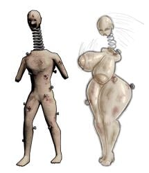 big_ass big_breasts big_butt big_hips big_nipples lethal_company long_neck mannequin shine shiny_skin statue