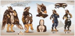 anthro anus avian breasts clothing female genitals gryphon hi_res miosha mythological_avian mythological_creature mythology nude pussy raised_tail skinsuit solo standing tail tail_tuft tight_clothing tuft