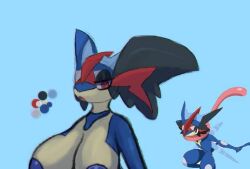 artesjsc big_breasts breasts cleavage female greninja huge_breasts no_humans pokemon pokemon_(species) tagme