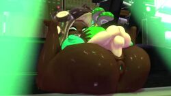 animated anus dark-skinned_female green_hair leviantan581re light-skinned_male marina_(splatoon) mating_press no_sound small_but_hung small_dom_big_sub smaller_male splatoon splatoon_2 tagme video