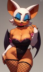 2d ai_generated breasts curvy_figure horny_female mobian mobian_(species) mobian_bat rouge_the_bat seductive_female sega sonic_(series) sonic_adventure_2 sonic_the_hedgehog_(series) swimsuit voluptuous_female